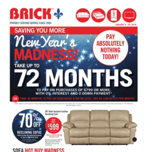 THE BRICK新年特价 家具三折起