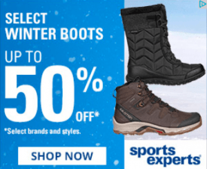 Sports Experts冬靴五折起