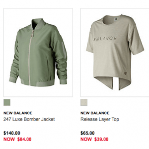 New Balance男女运动衣鞋四折起