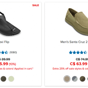 CROCS凉鞋低至三折 仅一天