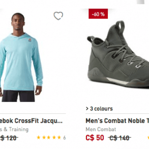 Reebok长周末特卖 运动衣鞋低至三折