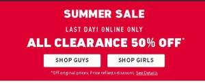 Hollister清仓区全部50%OFF