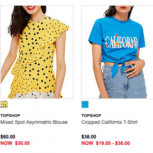 TOPSHOP季末特卖 全场5折