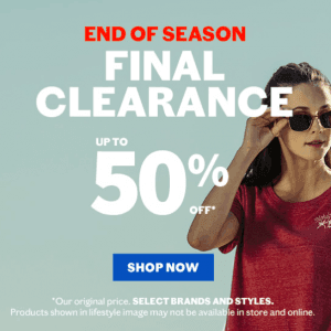 Sports Experts季末大促销 低至5折