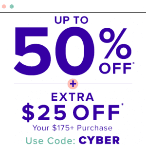 The BAY周一网购节特惠 低至5折 买满175元再减25元