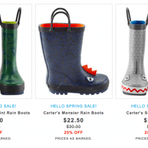 Carter's儿童运动鞋 雨靴 凉鞋全场7.5折