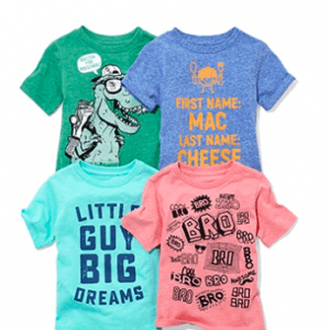 The Children's Place童装低至3折 4.99元收短袖T恤