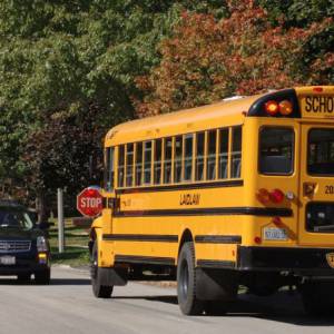 魁省新规：校车伸出停牌时自行车也得停