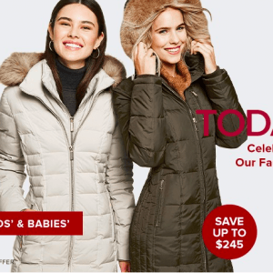 The Bay冬季外套闪卖 低至5折 仅一天