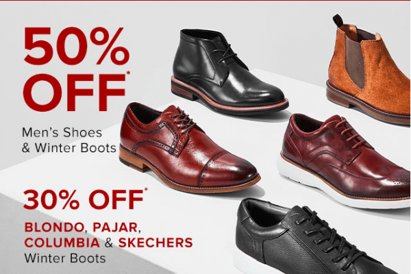 The Bay今日特价 男鞋5折 冬靴7折