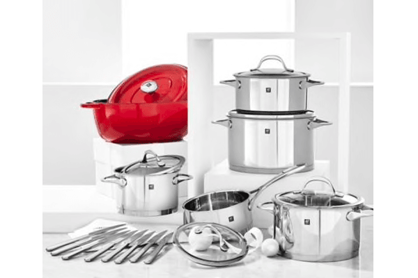 双立人十件套厨具+铸铁锅+牛排刀只要299元 原价999