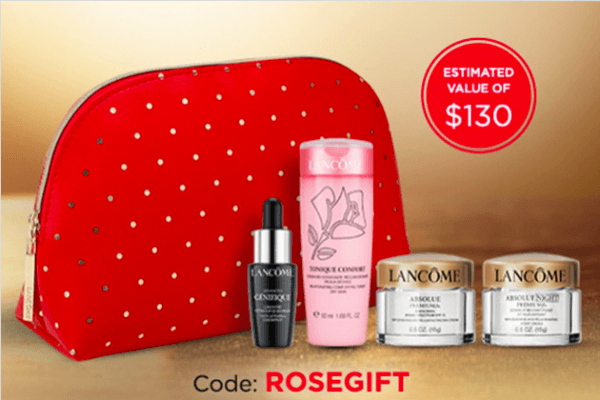 Lancome兰蔻买满75元就送价值130元的5件套