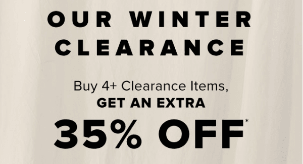 The Bay 冬季清仓 折扣区买四件再打6.5折