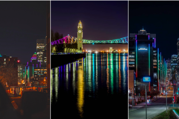 来欣赏下蒙特利尔各地的彩虹灯吧