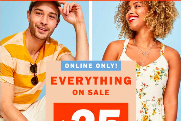 Old Navy 史上最大折扣 全场低于25元