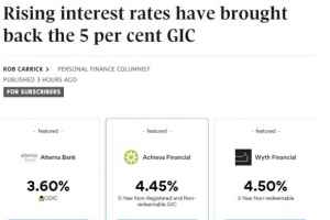 加拿大GIC存款回报率达5%！超股市债券