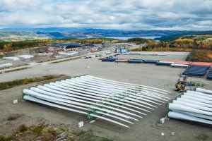 魁省出现中国制造的风力发电机叶片