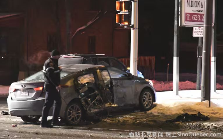 魁北克汽车撞电线杆 1人情况危急