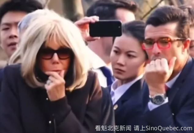 中国最美女保镖保护马克龙夫人 眼神犀利如飞刀引关注