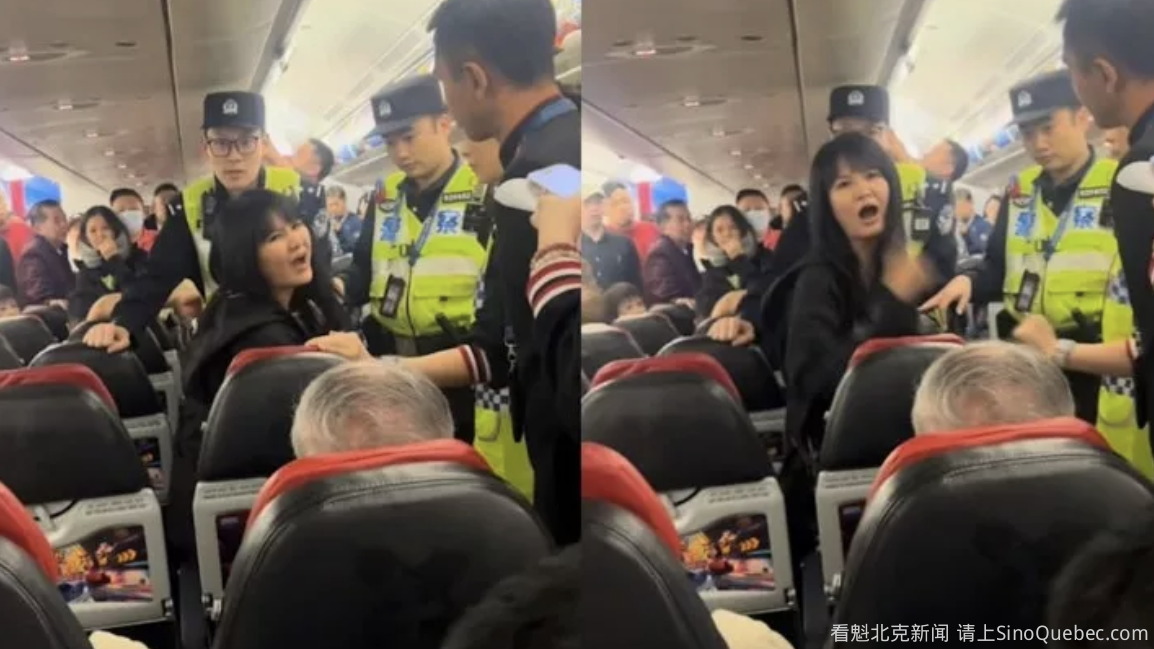 不满讲英文？中国女子大闹机舱狂发飙致航班延误
